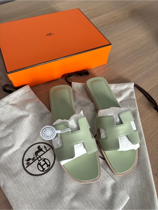 Hermes Shoes - Hermes Oran Sandals in Vert De Mer  - NWT (size 39 EU)